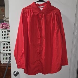 Roaman's Classic Red Button-Down Shirt